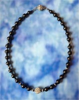 Kette 2-  Schungit/Swarovski